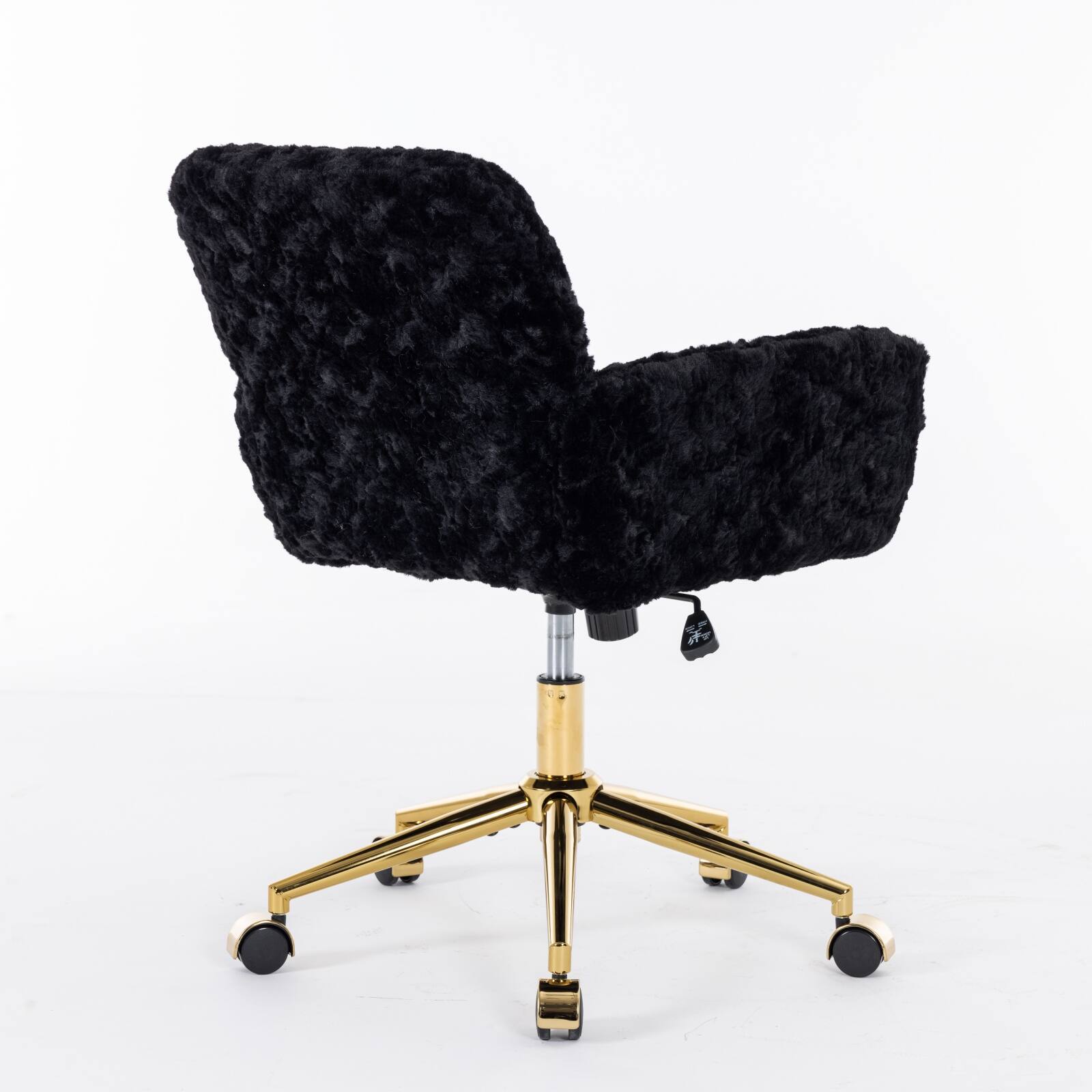Alt View 3. GOODSILO - Premium Adjustable Swivel Office Chair with Golden Metal Base and Plush Velvet Upholstery for Home or Office Use - Black.