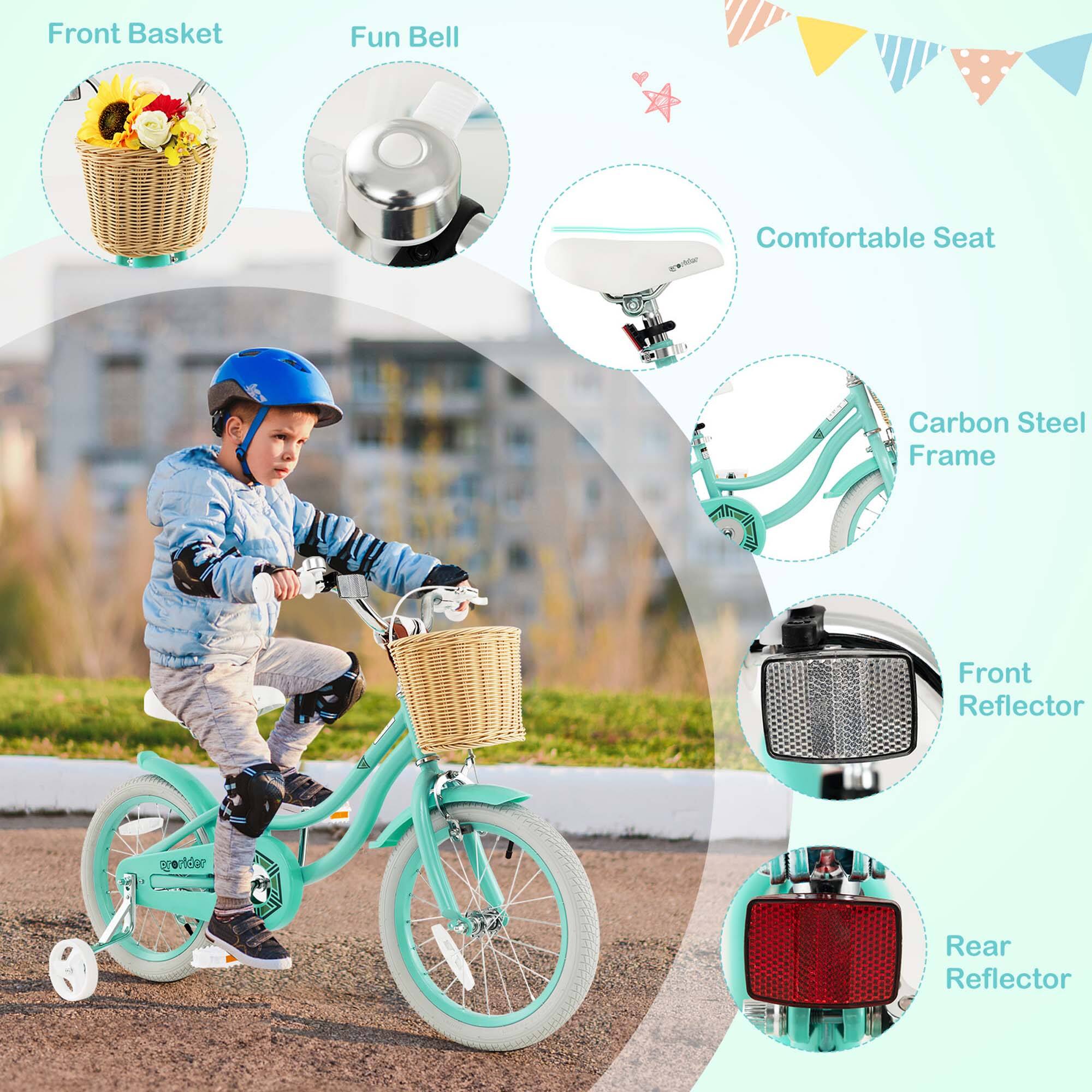 Front Basket  
Fun Bell  
Comfortable Seat  
Carbon Steel Frame  
Front Reflector  
Rear Reflector