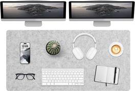 Core Tech - Felt Desk Mat 55" x 23.6" with Non-Slip Backing for Keyboard and Mouse - Light Gray