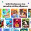 Unlimited access to a growing catalog of games:

1. Hungry Hungry Hippos
2. Munch Move
3. Family Fitness Challenge
4. 68 Basketball
5. Knockout
6. Sesame Street Connect 4 Elmo
7. Peppa Pig: Sugary Sprint
8. Candy Land
9. Bounce Says
10. Fitness
11. 2048
12. Kava