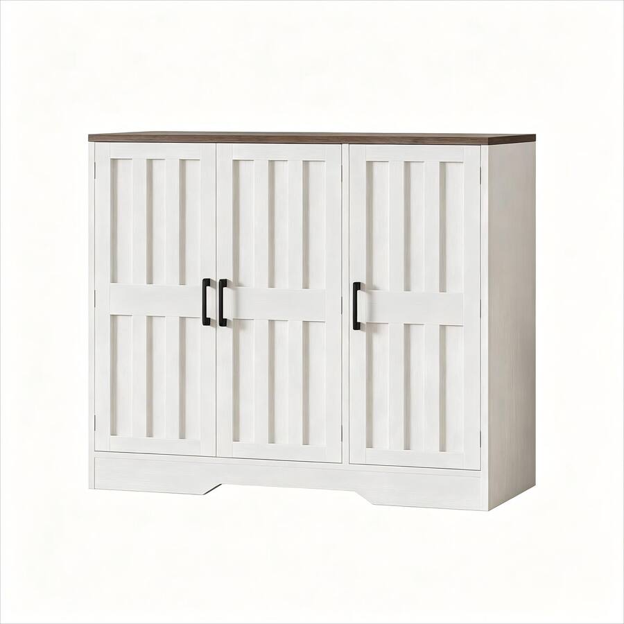 Vividwood 42" Buffet Cabinet with Storage, 3 Door Sideboard Cabinet ...