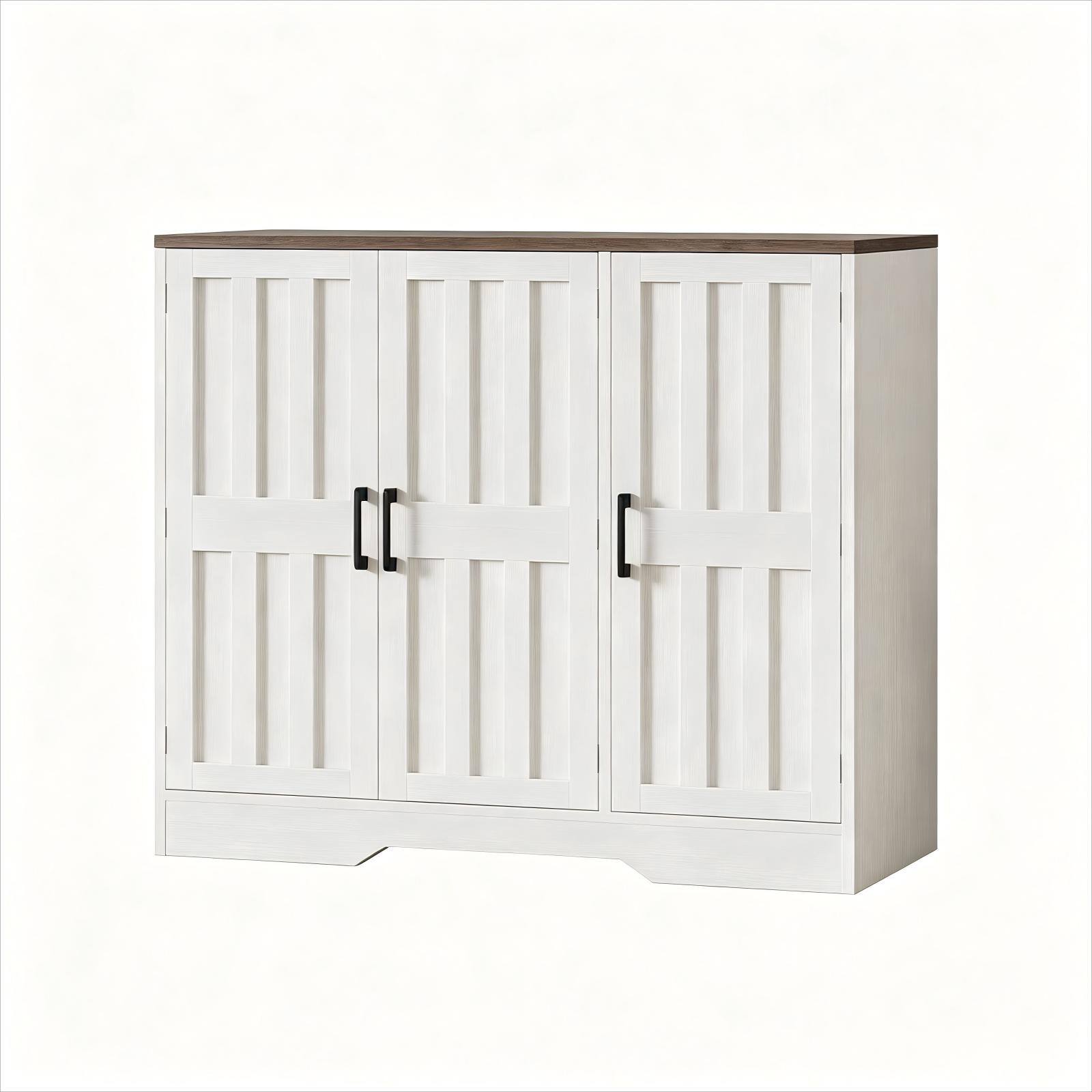 Vividwood 42" Buffet Cabinet with Storage, 3 Door Sideboard Cabinet ...