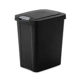 Sterilite - 7.5 Gallon TouchTop Wastebasket Trash Can with Latch, 4 Pack - Black