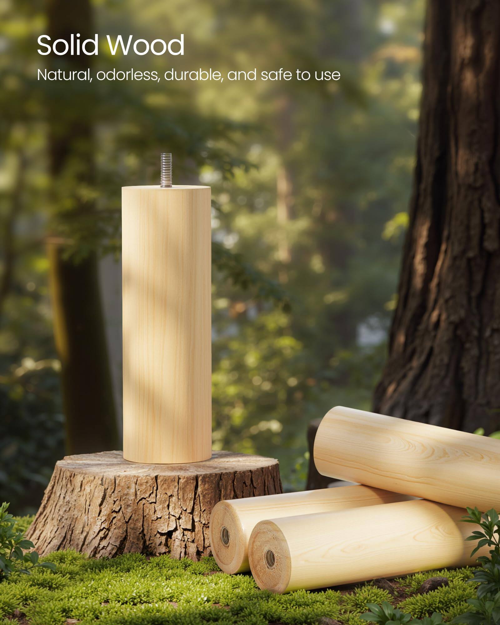 Solid Wood  
Natural, odorless, durable, and safe to use