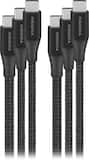 Insignia™ - 4' / 6' / 10' USB-C to USB-C Braided Charge-and-Sync Cables (3-Pack) - Black