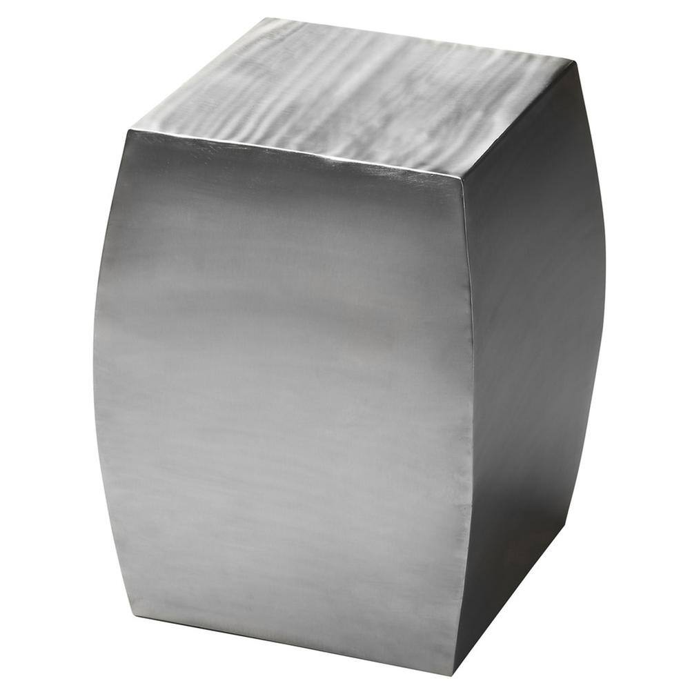 Angle. Butler Specialty - Getty Stainless Steel Side Table - Silver.
