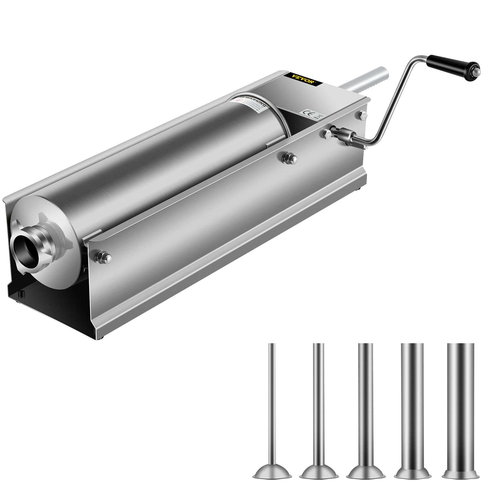 VEVOR - Manual Sausage Stuffer, 7 L / 15 LBS Horizontal Sausage Machine, Dual-Speed Meat Stuffer, Made of Food-Grade - Silver