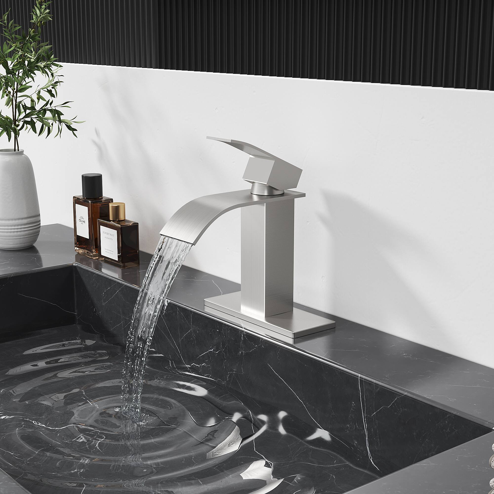 Alt View 1. Bothwa Home - Bothwa Home BF-KTDP1301-BN 6 - Inch Harlow Single Handle Bathroom Faucet in Brushed Nickel Finish - Brushed Nickel.