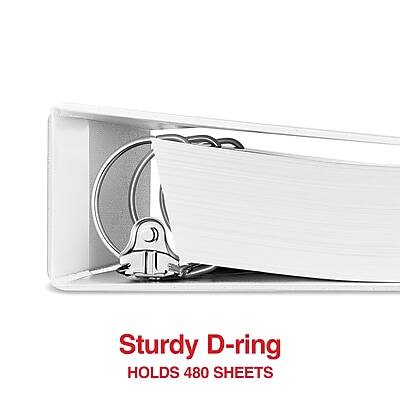 Sturdy D-ring  
HOLDS 480 SHEETS