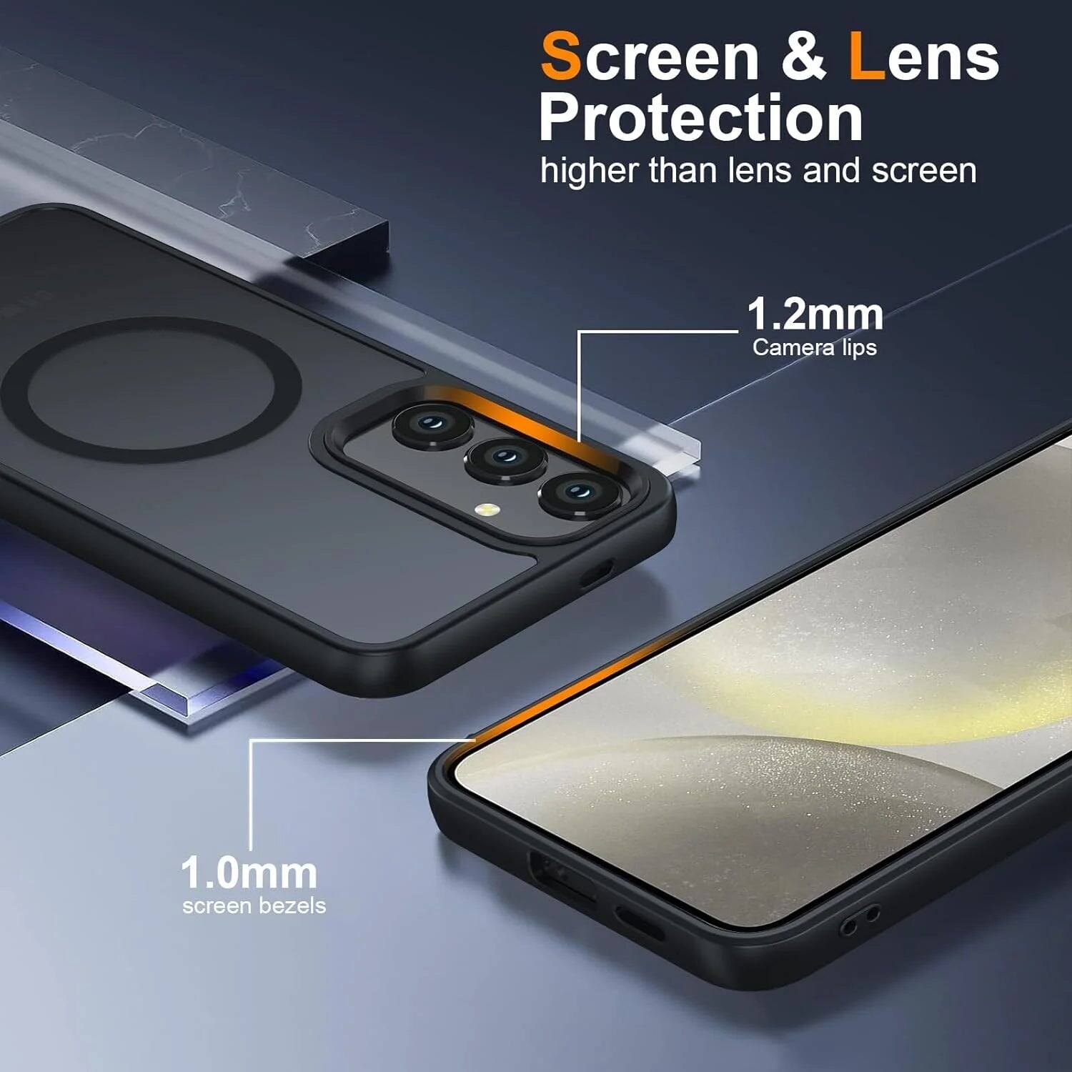 Screen & Lens Protection
higher than lens and screen
1.2mm Camera lips
1.0mm screen bezels