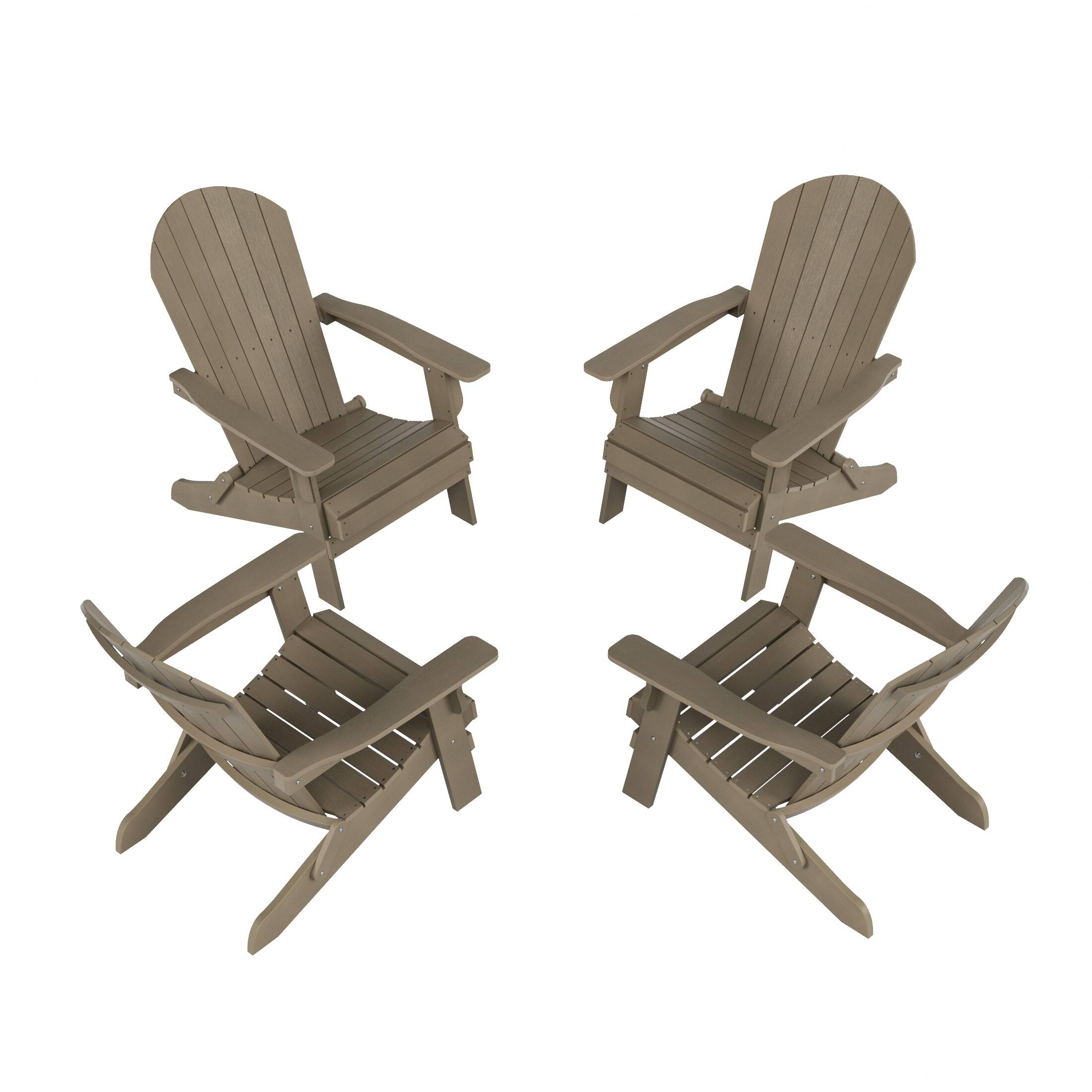 WestinTrends - Tuscany Outdoor Folding Adirondack Seashell Chair (Set of 4) - Taupe price history on PriceWatchPro