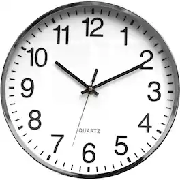 Victory Multimedia - Victory Light Silent Chrome Wall Clock Chrome, White Case Wood - White|Chrome