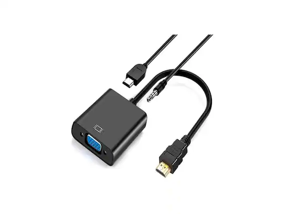 Front. 4XEM - 4XEM 8" HDMI To VGA M/F With Audio and USB Power Adapter 1080P Black.