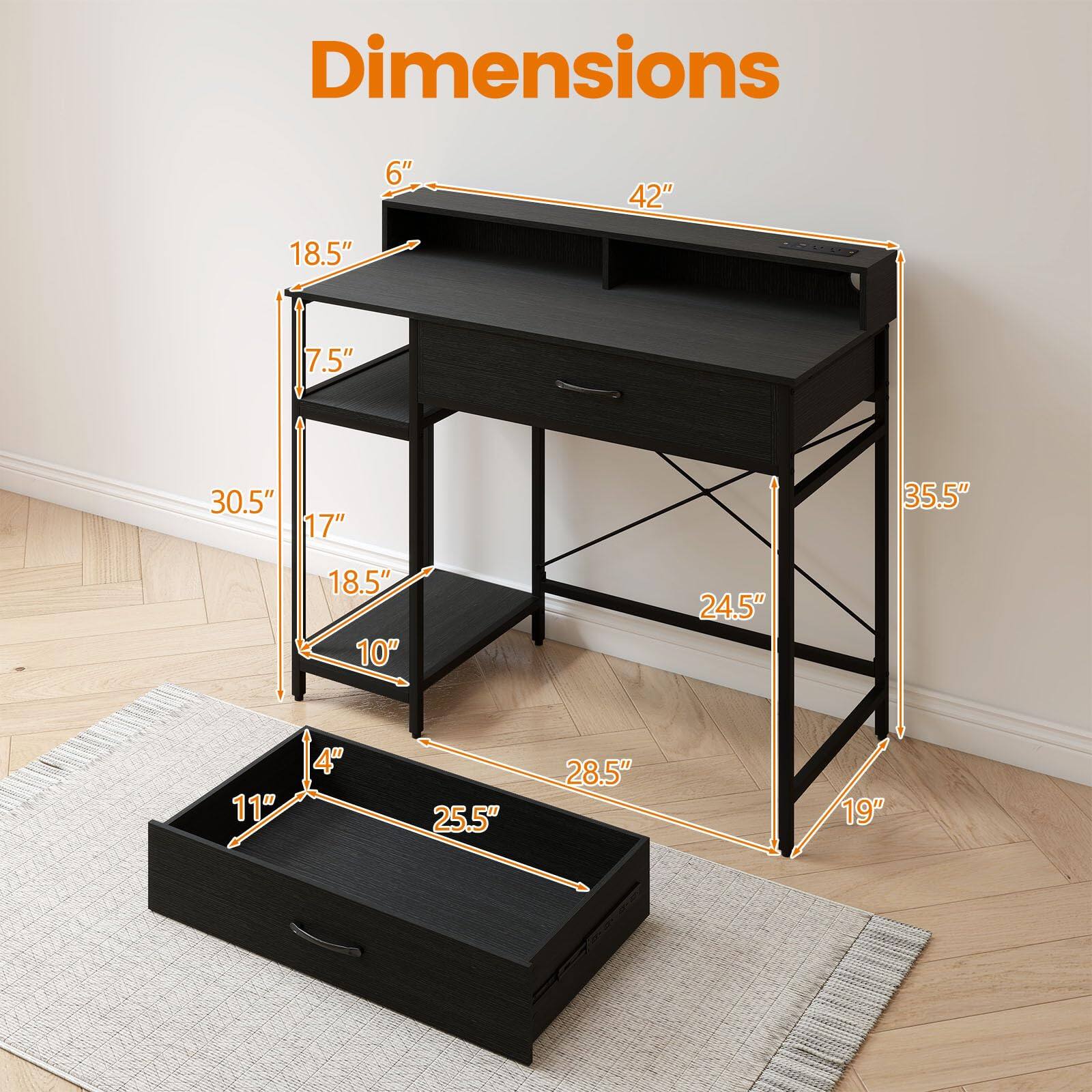Dimensions: 6" x 42" x 18.5" x 7.5" x 30.5" x 17" x 35.5" x 18.5" x 10" x 24.5" x 11" x 4" x 25.5" x 28.5" x 19"