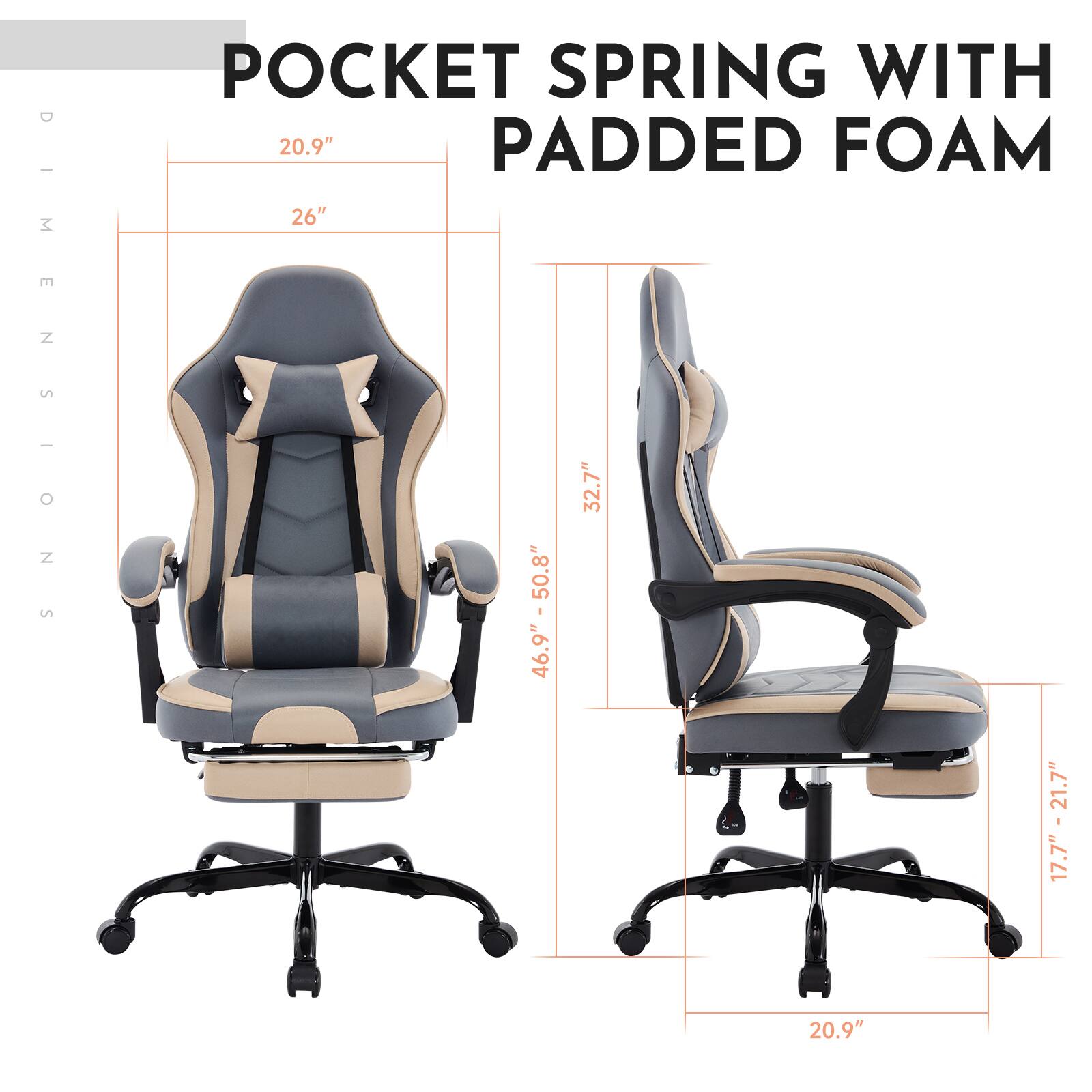 POCKET SPRING WITH PADDED FOAM

DIMENSIONS:
- Height: 50.8" - 52.7"
- Width: 46.9"
- Depth: 26"
- Seat Height: 17.7" - 21.7"
- Seat Width: 20.9"
- Back Height: 32.7"
- Armrest Height: 20.9"