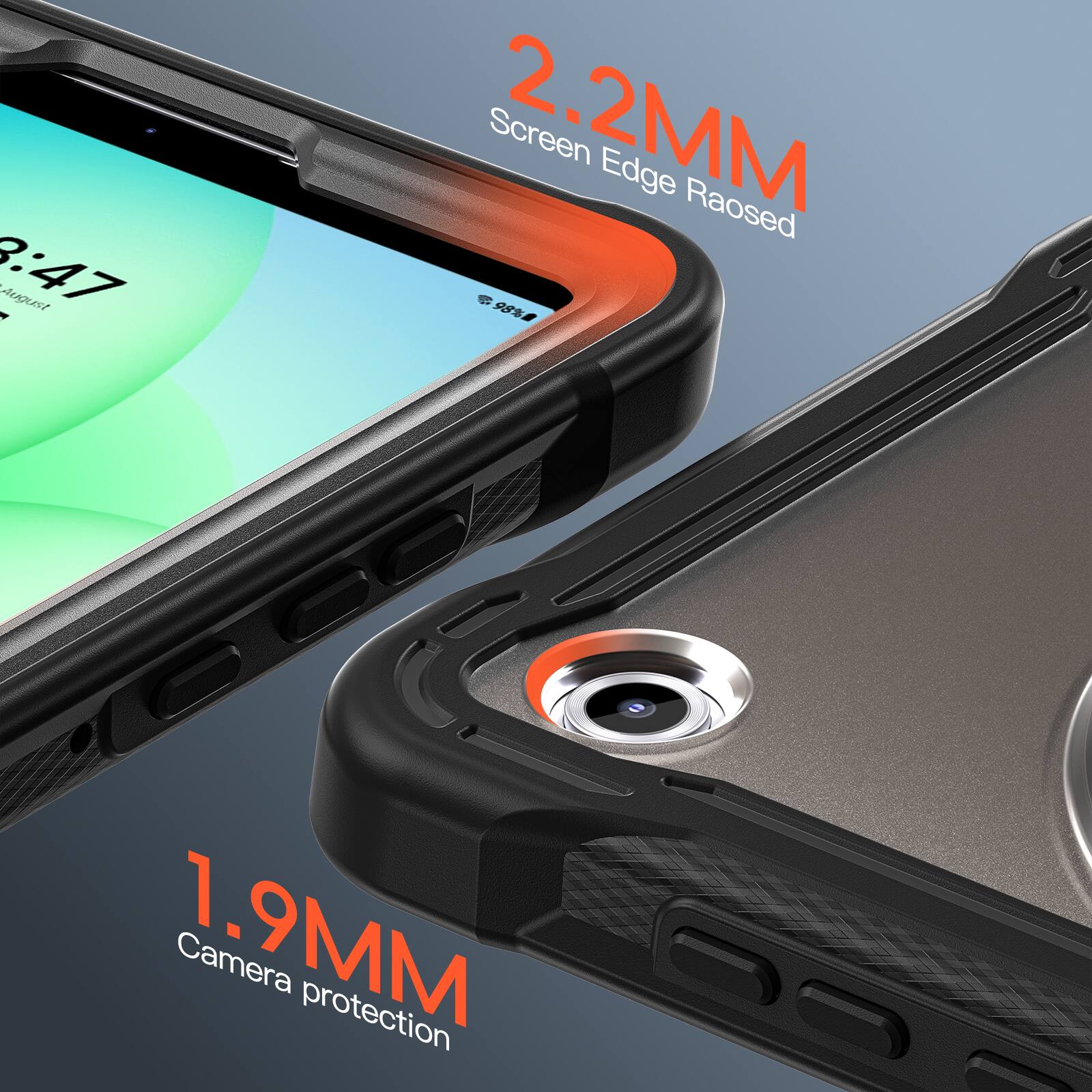 2.2MM Screen Edge Raised  
1.9MM Camera protection