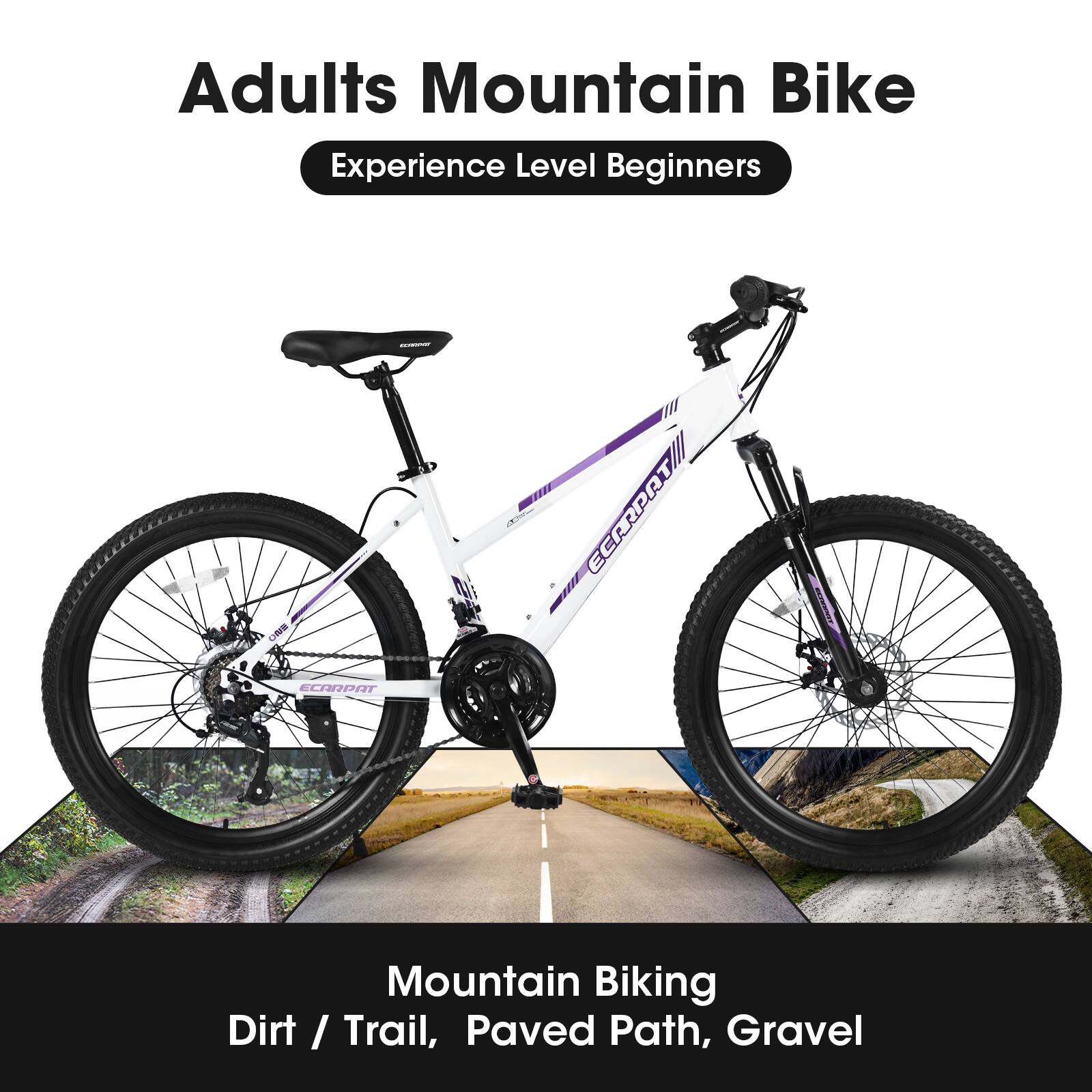 Adults Mountain Bike  
Experience Level: Beginners  

Mountain Biking  
Dirt / Trail, Paved Path, Gravel