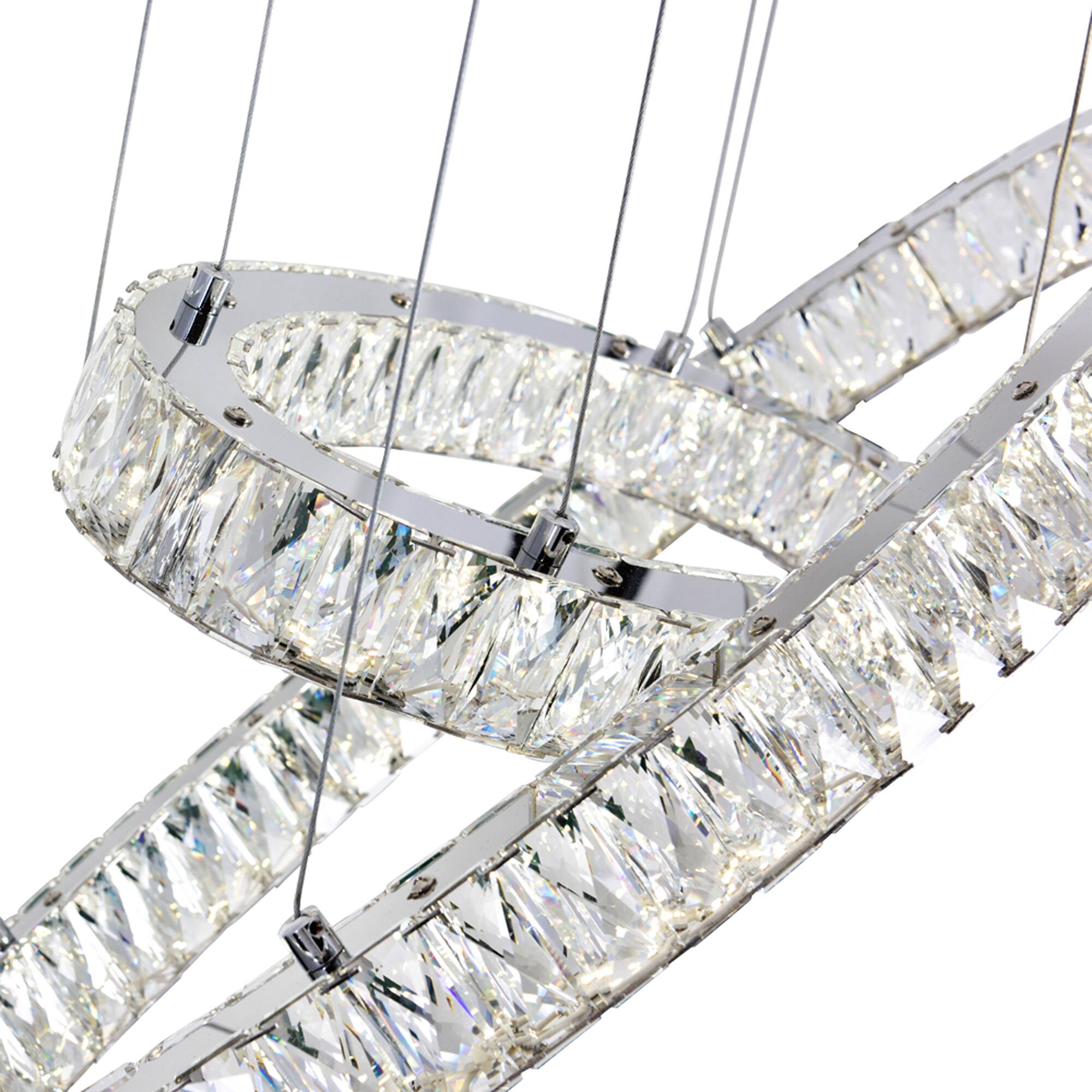Left. CWI Lighting - Florence LED Chandelier With Chrome Finish - Chrome.