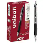 Sure, here is the corrected and grouped text:
**Product Name:**
- Uni-ball 207
**Model Number:**
- 33950
**Features:**
- Smooth, Quick Drying Gel Ink
- Gel Ink Lisse A Sèchage Rapide
- Black
- Medium (Moyenne)
- 0.7mm
- 12 units
**Ink Color:**
- Black
**Ink Type:**
- Gel Ink
**Properties:**
- Protects Against Water Fading
- Protege Contre la Fading d'Eau
- Textured Comfort Grip
- Poignée Texturée Confortable
**Additional Information:**
- Signo 207
- 20z
**Packaging:**
- 12 uni
**Language:**
- English, French
**Other:**
- Smooth, Quick Drying Gel Ink
- Gel Ink Lisse A Sèchage Rapide
- Black
- Medium
- 0.7mm
- 12 uni
- Protects Against Water Fading
- Protege Contre la Fading d'Eau
- Textured Comfort Grip
-