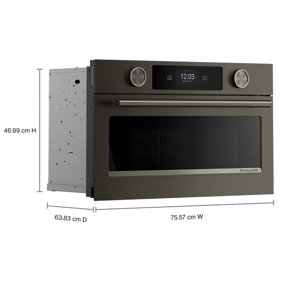 A 12:03 x 46.99 cm H KitchenAid 63.83 cm D 75.57 cm W