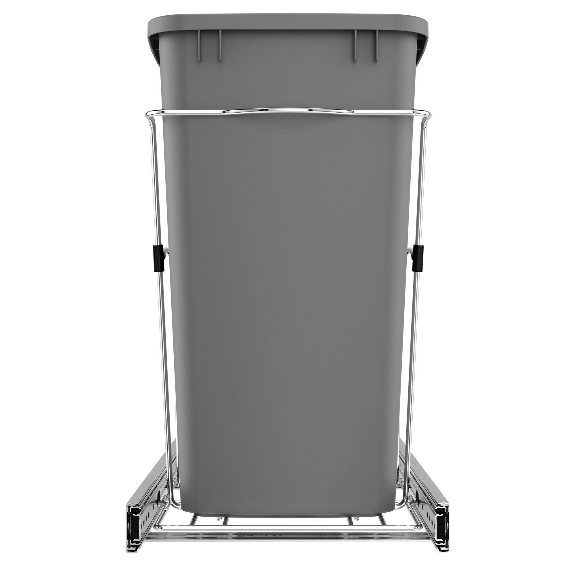 Alt View 8. Rev-A-Shelf - Rev-A-Shelf Pullout Trash Can 35 qt. for Kitchen Cabinets, Silver, RV-12KD-17C S - Silver.