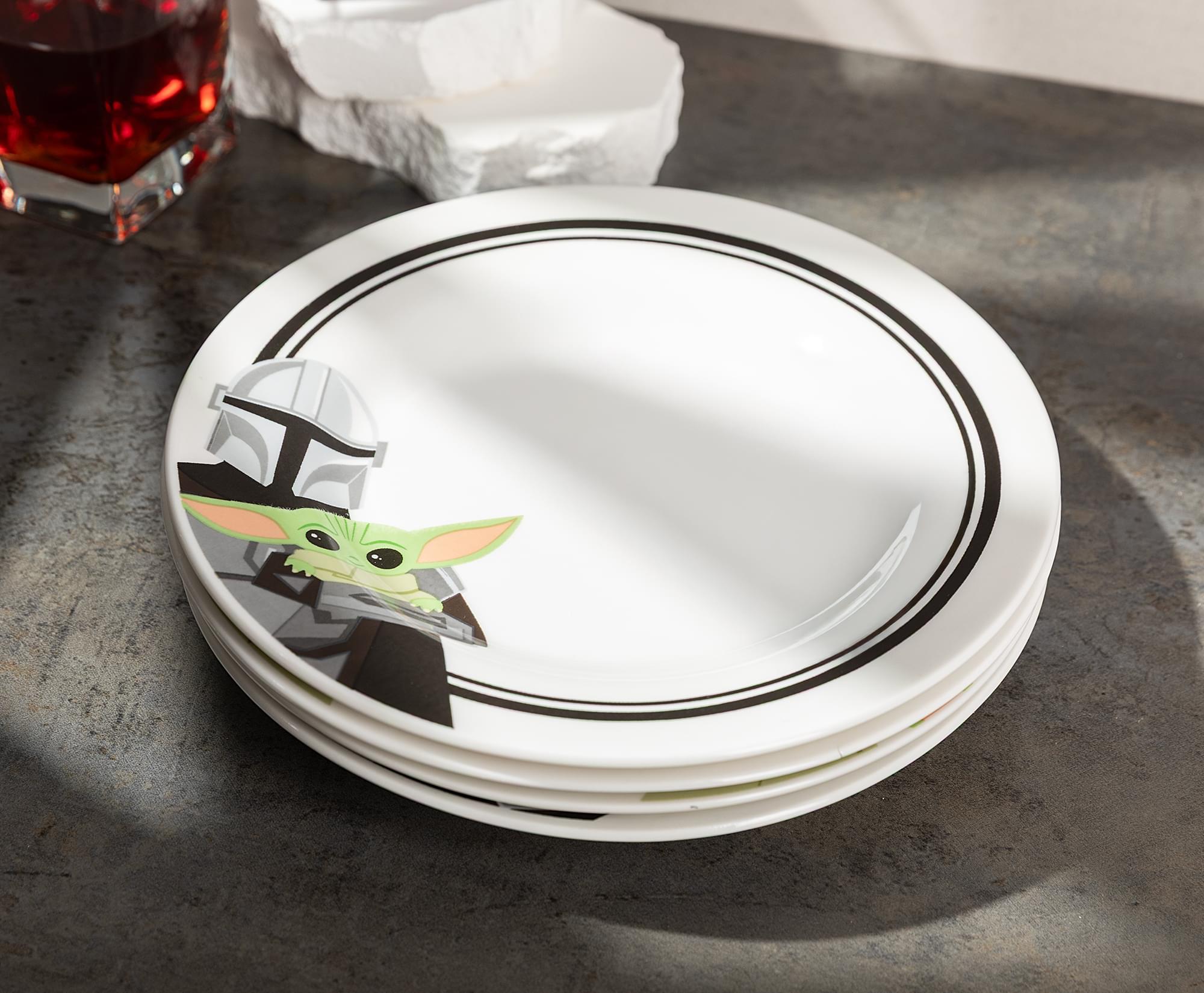 Alt View 10. Silver Buffalo - Star Wars: The Mandalorian Mando and Grogu 4-Piece 8-Inch Dinner Plate Set - Multi-Colored.