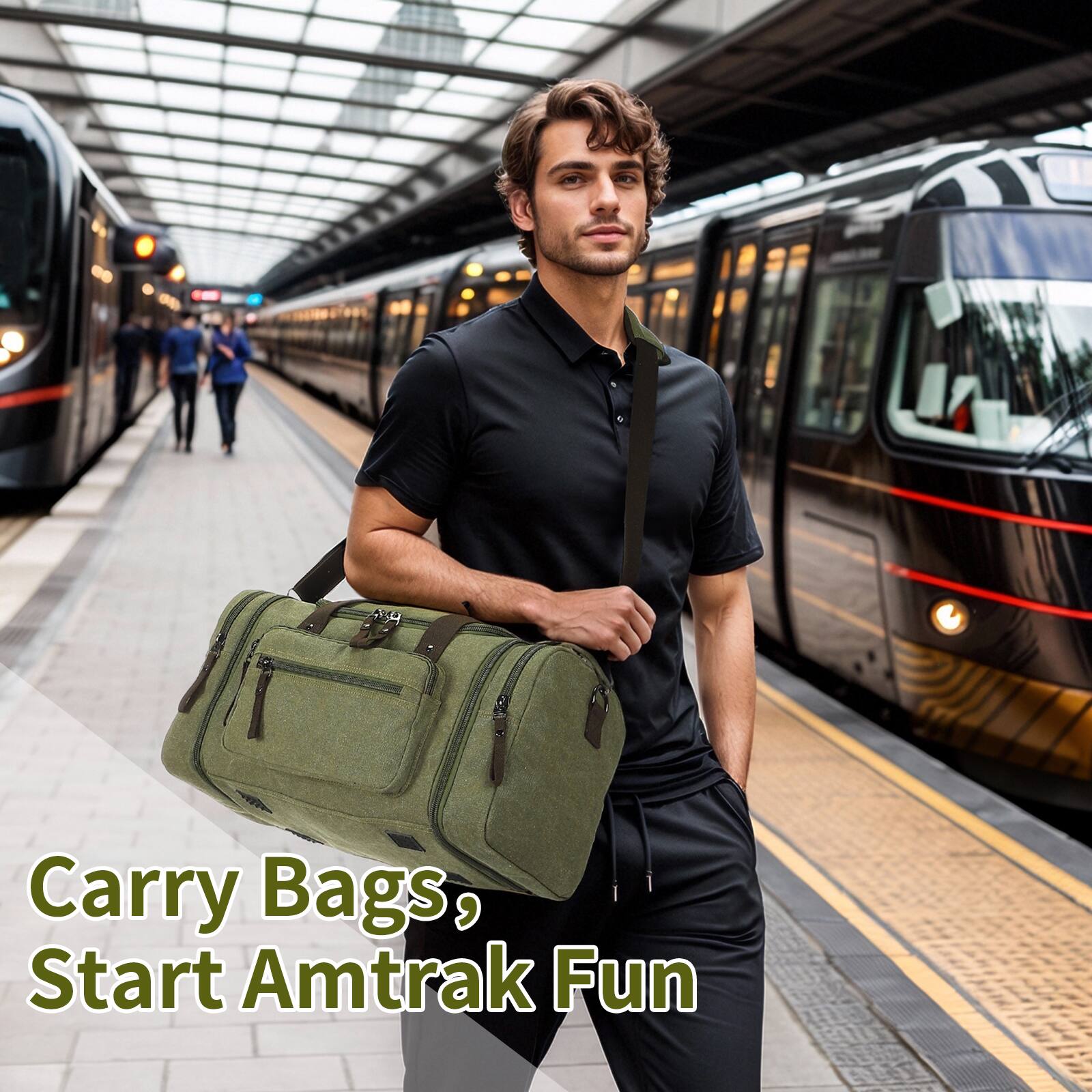 84 Carry Bags, Start Amtrak Fun