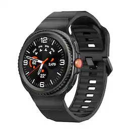 StrapsCo - Endurance Band Silicone Rubber Watch Strap For Samsung Galaxy Watch 8 - Onyx