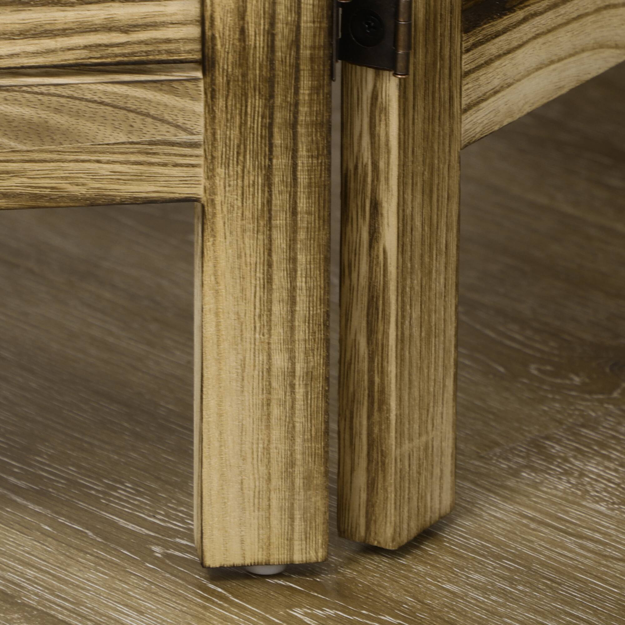 Alt View 7. Durhand - 3 Panel Room Divider, 5.5' Tall Wood Indoor Portable Folding Privacy Screens, Double Hinged Partition Wall Dividers - brown.