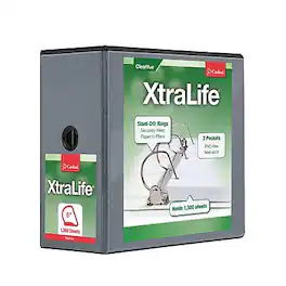 Cardinal - XtraLife ClearVue 6" 3-Ring View Binders, D-Ring - Black