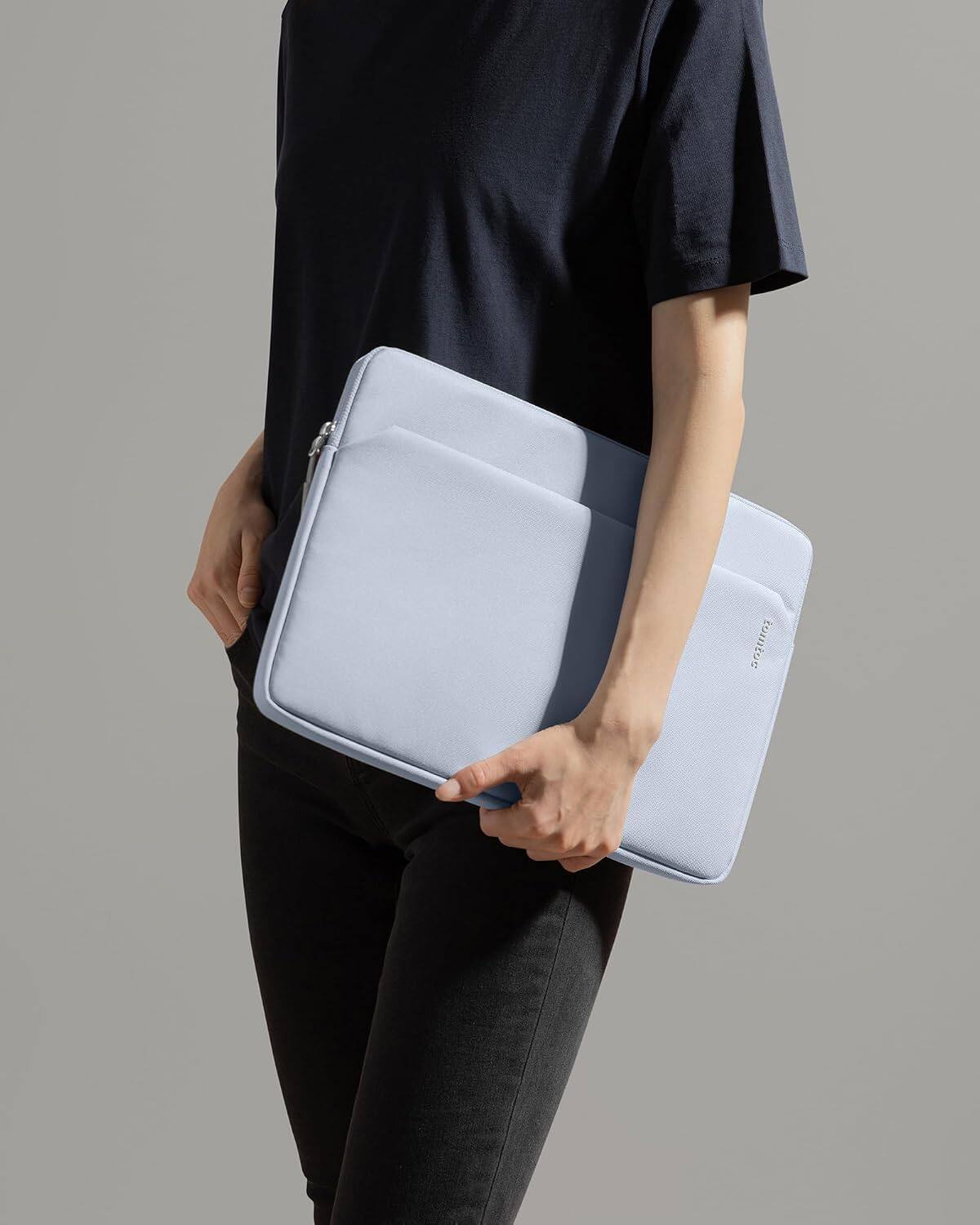 Alt View 6. tomtoc - Light-A18 Slim Laptop Sleeve Case for 14-inch MacBook Pro M5(A3426 A3427)/M4/M3/M2/M1 2026-2021, Dell XPS 14 Plus Laptop - Light Blue.