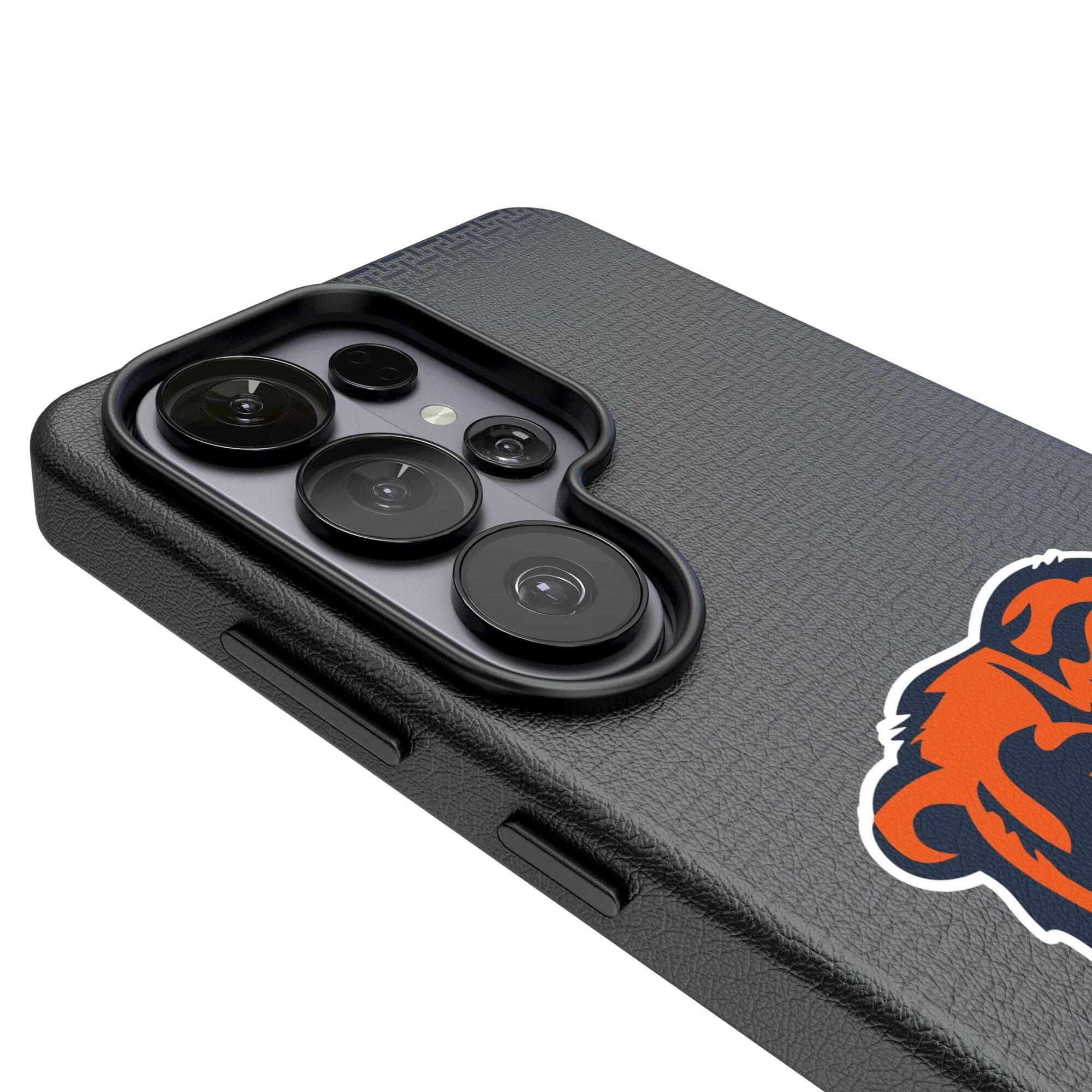 Alt View 2. Keyscaper - Chicago Bears Linen Galaxy Magnetic Bump Case - S25 - Black.