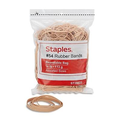 Staples - Economy #54 Rubber Bands, Assorted Sizes, 300/Pack (28623-CC) - Beige