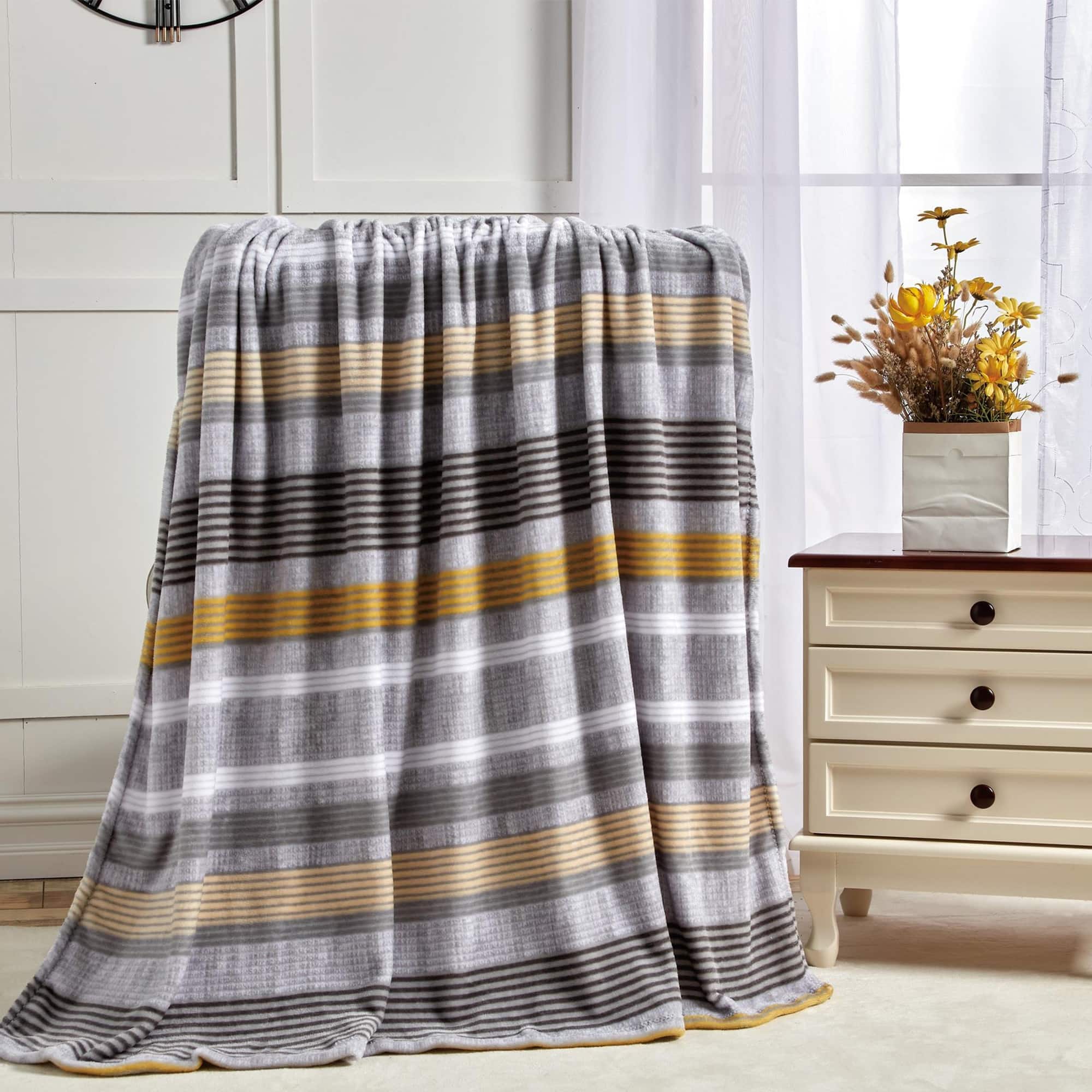 "Noble House - Plazatex Brea Micro plush Decorative All Season Color 50"" X 60"" Throw Blanket - Multi" price history on PriceWatchPro