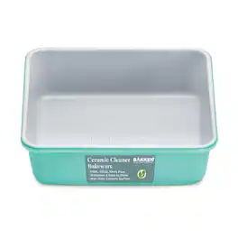 Bakken- Swiss - BAKKENMASTER Square Cake Pan - Aluminized Steel, Ceramic Non-Stick Coating, Non-Toxic, Ideal Size, Heavy-Duty, Elevate Y - Teal