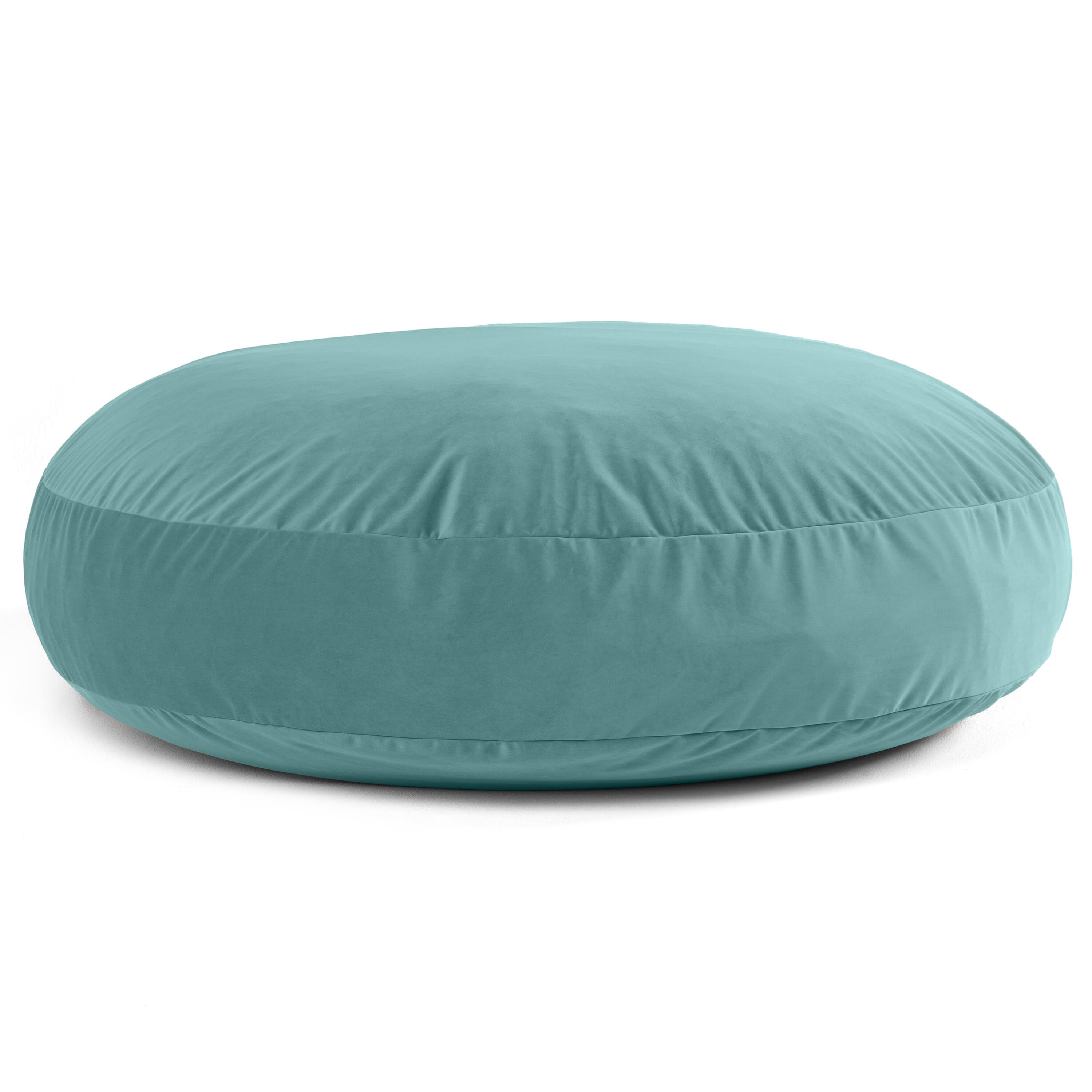 Front. Jaxx - Jaxx 6 Foot Cocoon - 2-in-1 Convertible Bean Bag Bed & Large Bean Bag Chair for Adults, Premium Lush Velvet - Turquoise - Lush Velvet Turquoise.