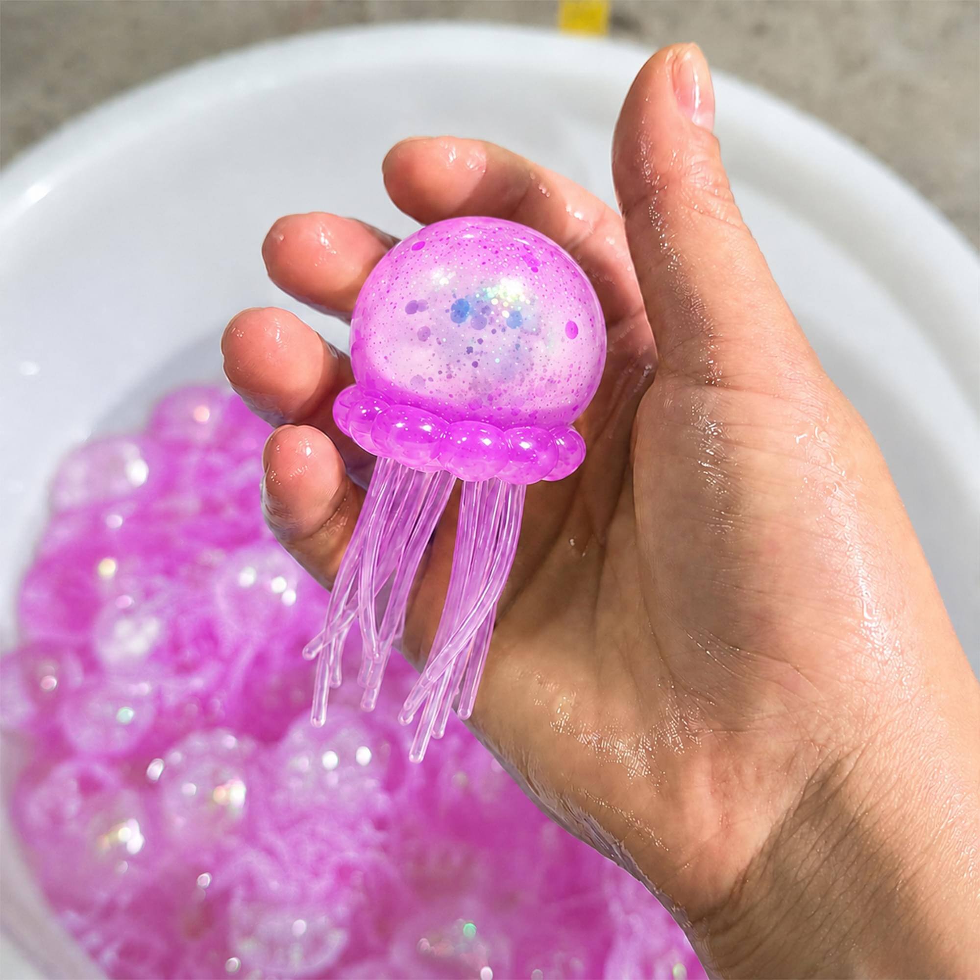 Alt View 3. Puka Creations - Squishy Jellyfish 3.5-Inch Stress Reliever | Purple - Purple.