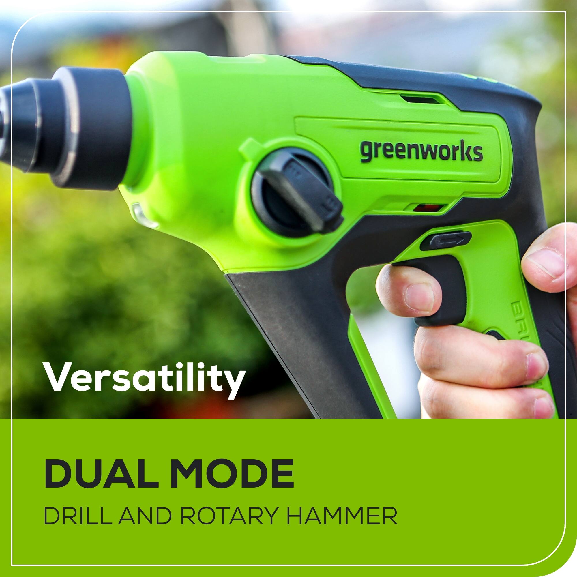 greenworks Versatility BRI DUAL MODE DRILL AND ROTARY HAMMER
