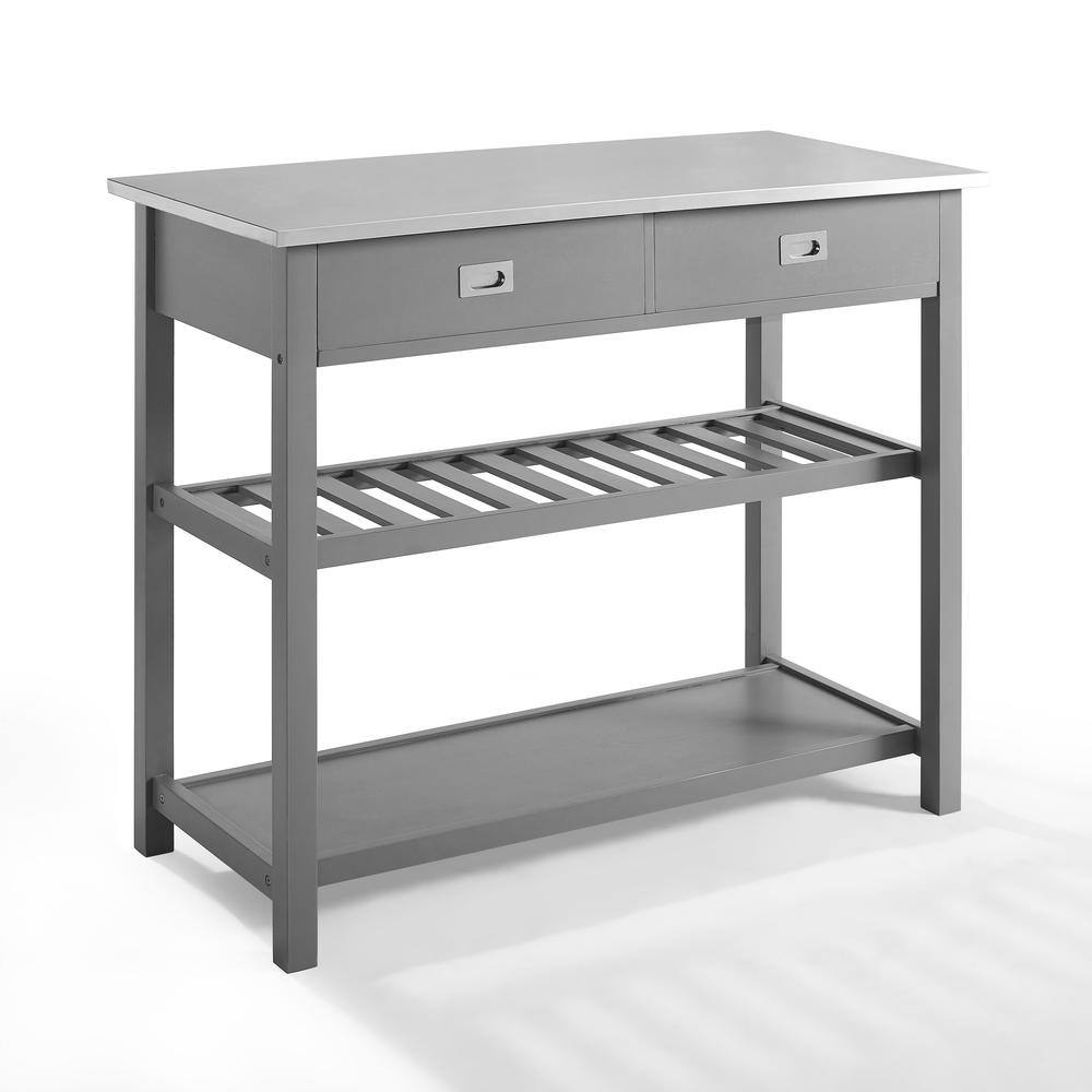 Alt View 2. Crosley Furniture - Chloe Stainless Steel Top Kitchen Island/Cart - Gray.