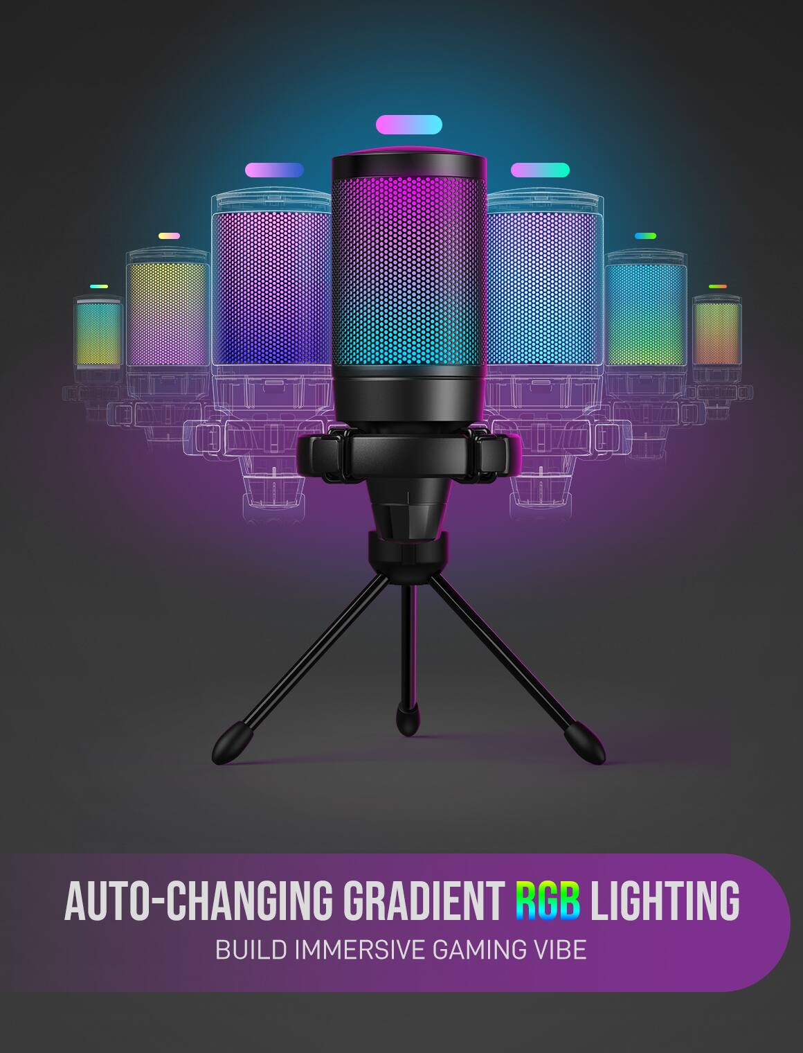 AUTO-CHANGING GRADIENT RGB LIGHTING BUILD IMMERSIVE GAMING VIBE