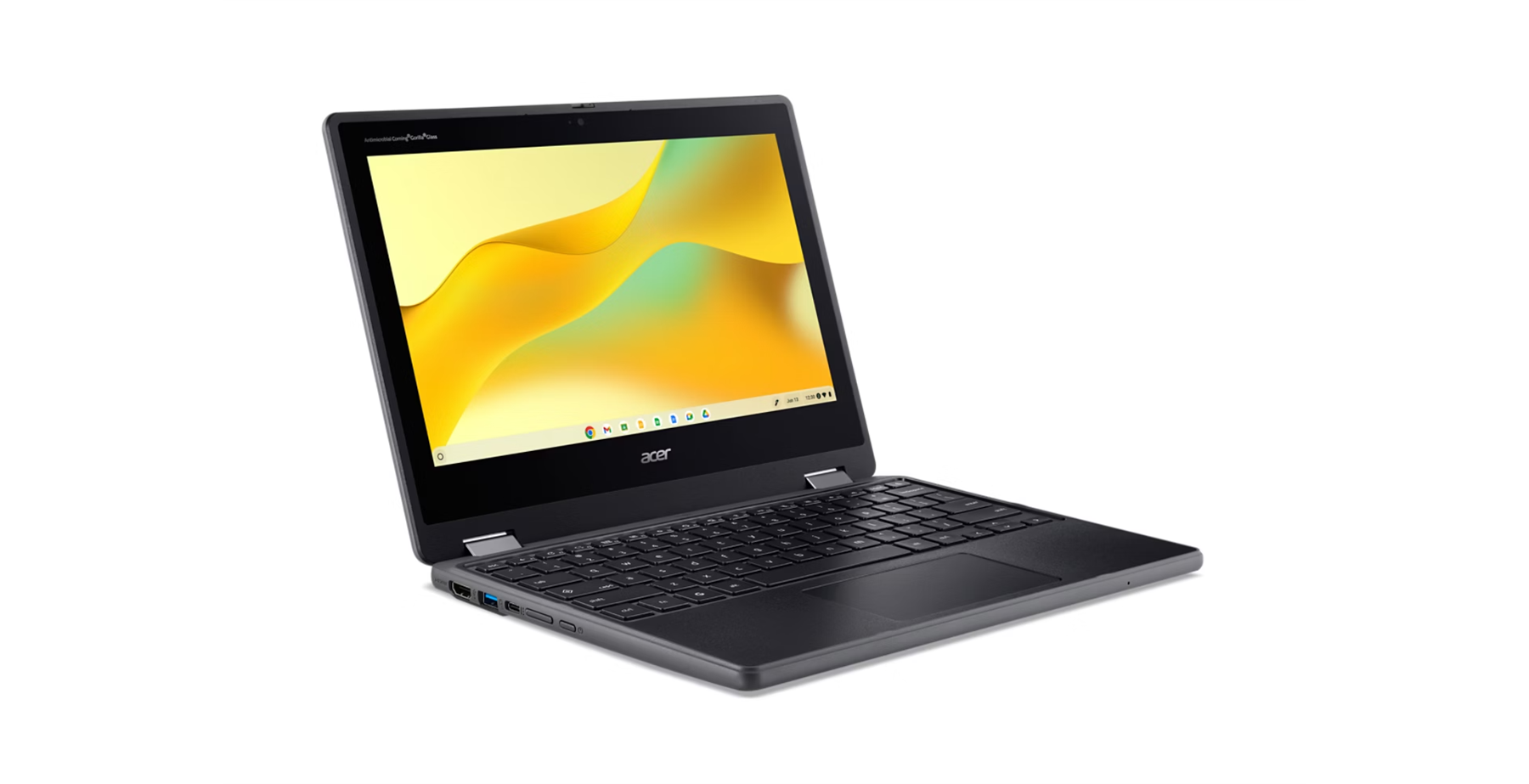 Angle. Acer - Chromebook 511 C737T C737T-C1CW 11.6" Touchscreen Chromebook - HD - Intel N-Series N150 - 8 GB - 64 GB Flash Memory - En - Black.