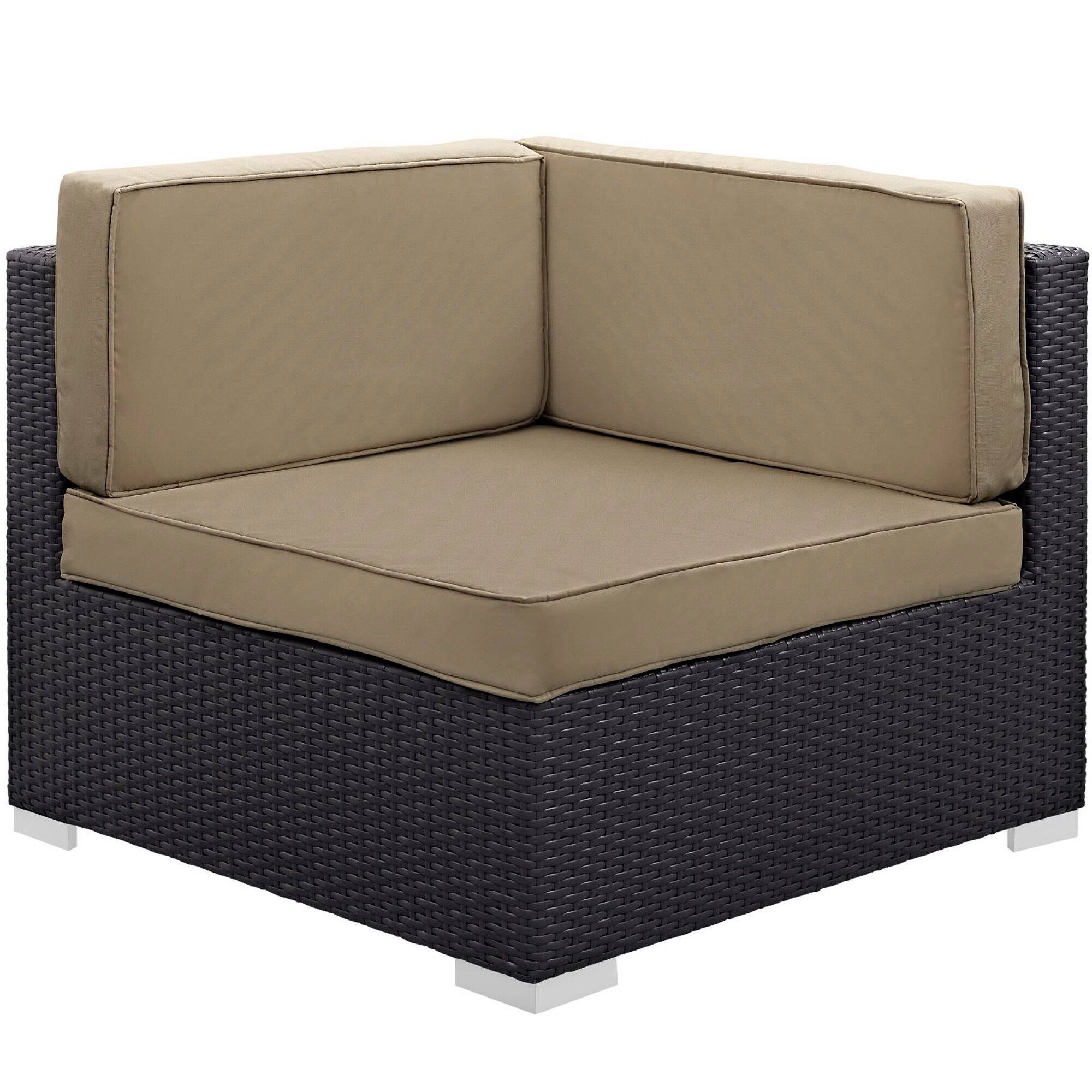 Back. Modway - Gather Corner and Middle Outdoor Patio Sectional Set by Modway - Espresso Mocha.