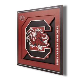 YouTheFan - South Carolina Gamecocks 12'' x 12'' 3D Logo Wall Art - Multicolor