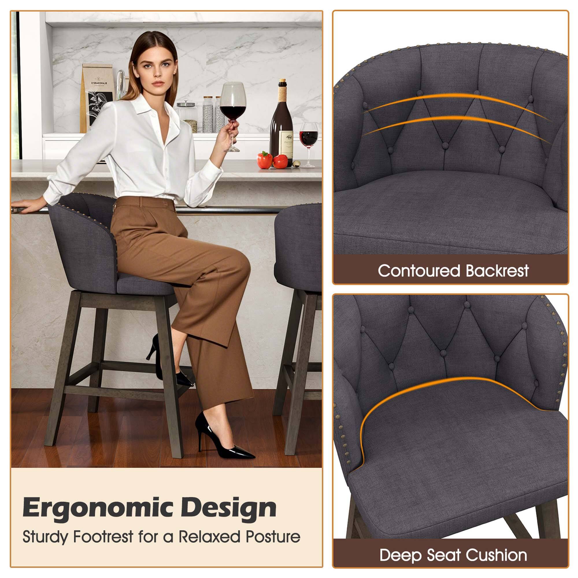 Ergonomic Design: Contoured Backrest, Sturdy Footrest for a Relaxed Posture, Deep Seat Cushion