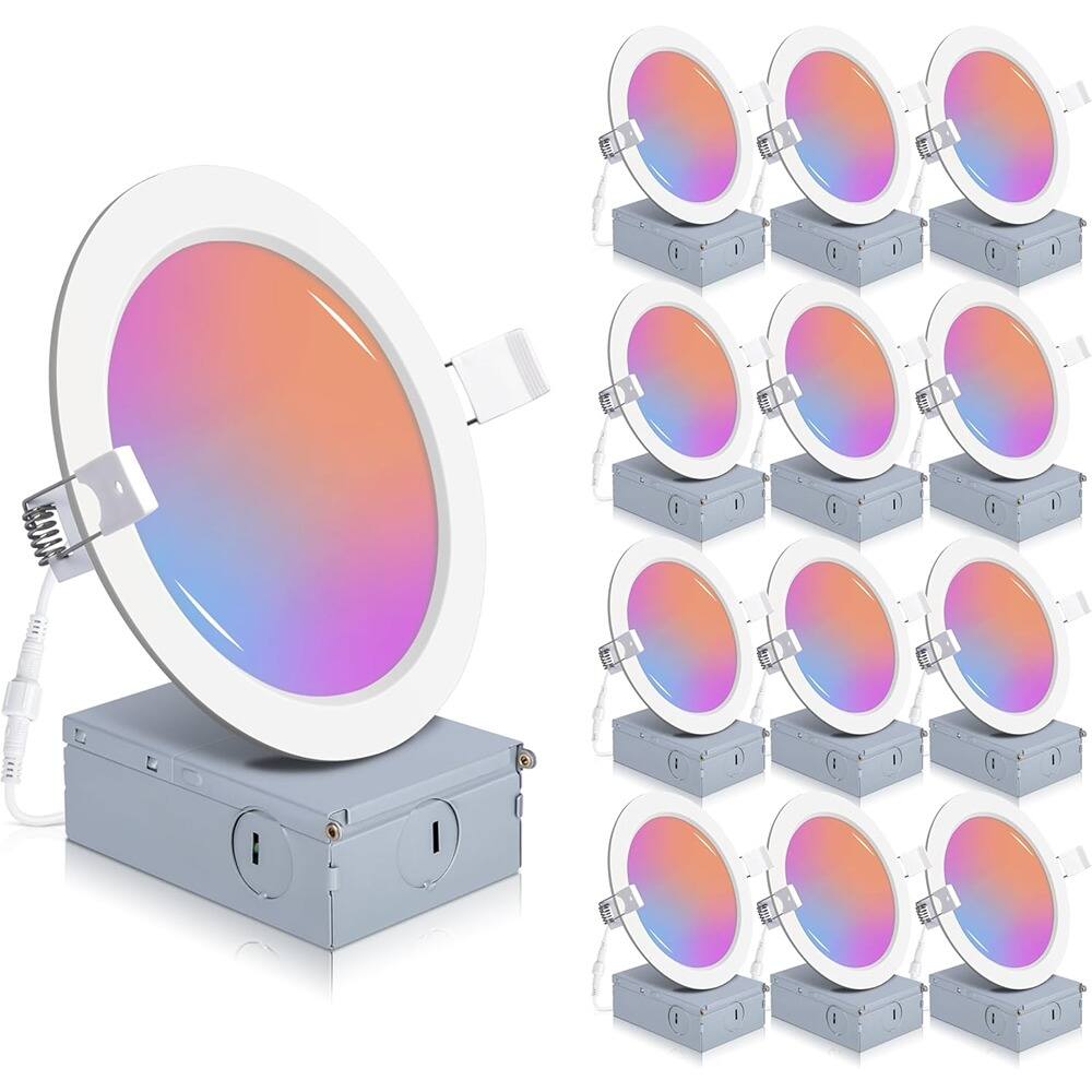 Front. Schertz - Smart LED Downlight with Junction Box, Works with Alexa, Google Assistant & Siri, ETL & Energy Star Certified.