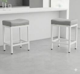 AOITUN - Bar Stools Set 2, 24 Inch - Perfect for Daily Use in Kitchen or Bar - Enhance Comfort and Style with Durable Design - Gray