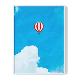 HOMLUX - 1 Piece Framed Hot Air Balloon Canvas Wall Art Sky Cloud Landscape Wall Decor Decorative Canvas Print 36 in. x 24 in - Multi-Colored