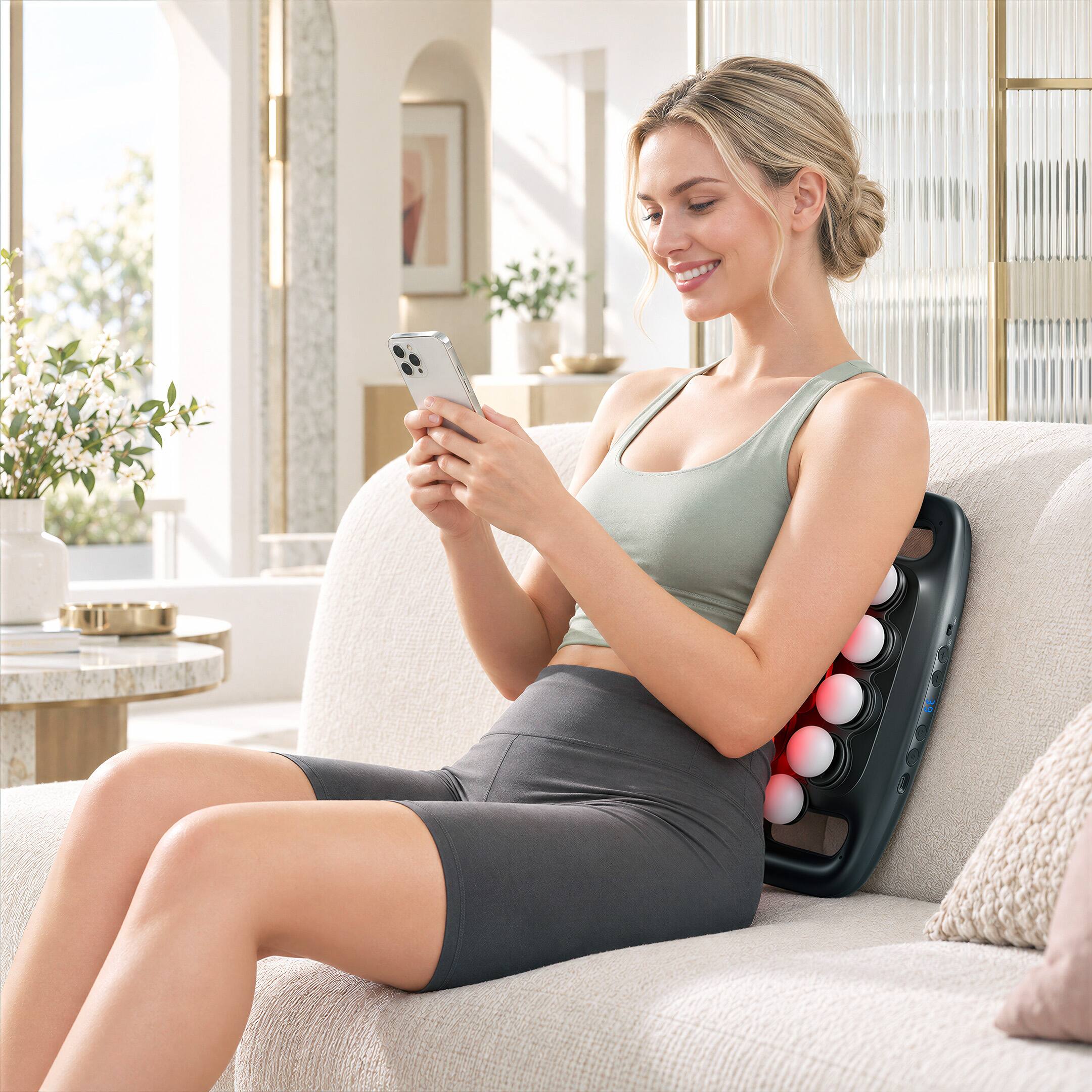 Sugift Cordless Percussion Back Massager with 20 Massage Heads, 3 Modes ...