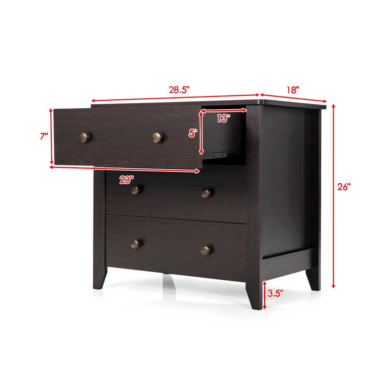 28.5" 18" 7" 5" 13" 23" 26" 3.5"