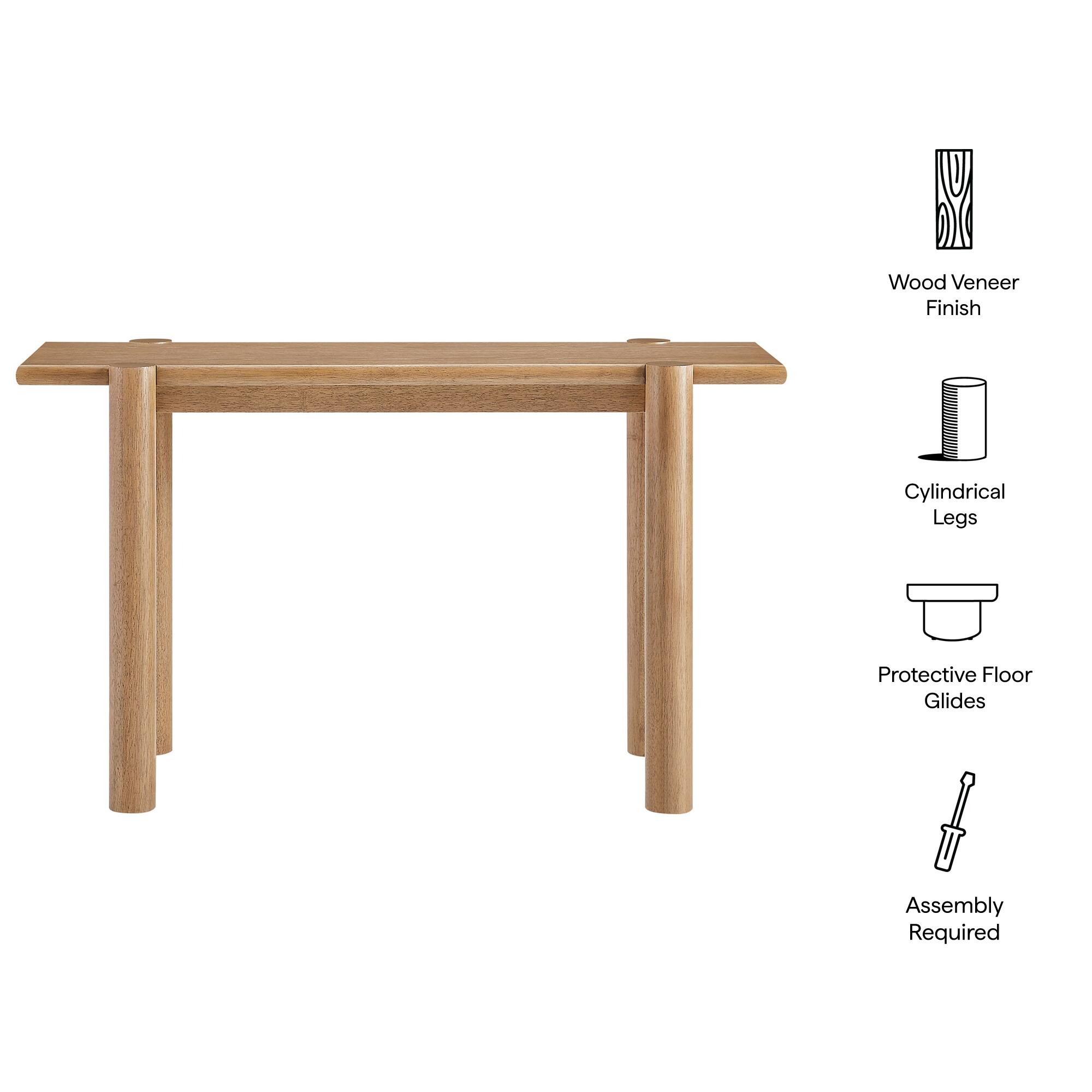 Wood Veneer Finish  
Cylindrical Legs  
Protective Floor Glides  
Assembly Required